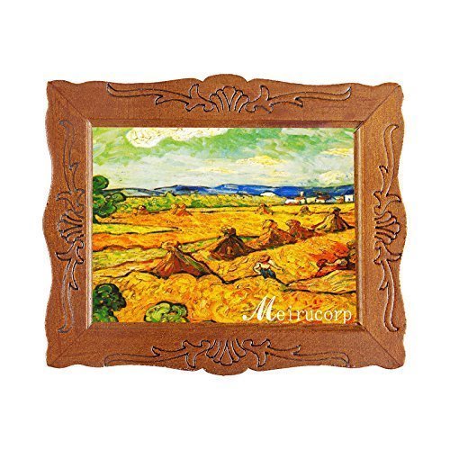 6935452205625 - FINE 1:12 SCALE MINIATURE PRINT OF HEAVY YELLOW COLOR PAINTING STYLE WITH WOOD FRAMED FOR HOME DÉCOR