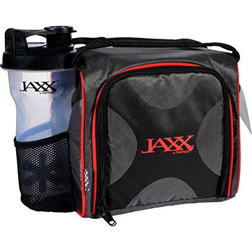 6935743757338 - FIT AND FRESH JAXX FITPAK WITH PORTION CONTROL CONTAINER SET - MENS - BLACK AND RED - 1 COUNT