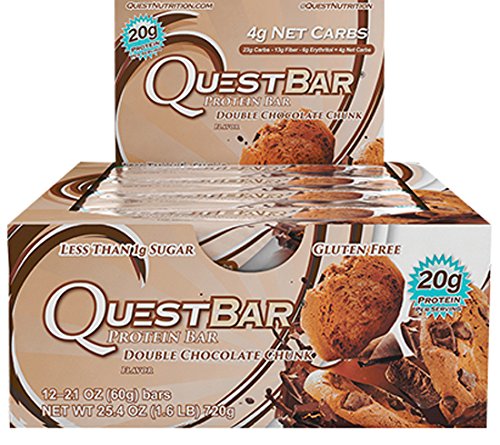 6935743794838 - QUEST NUTRITION PROTEIN BAR, DOUBLE CHOCOLATE CHUNK, 20G PROTEIN, 2.1 OZ BAR, 12