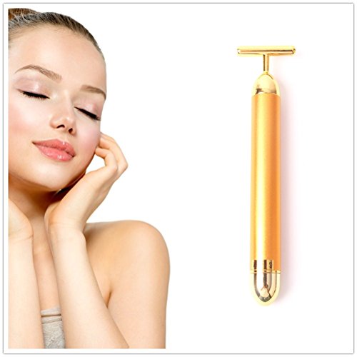 6936183496542 - 24K GOLD ENERGY BEAUTY BAR ELECTRICAL VIBRATION PULSE FACIAL FIRMING MASSAGER ROLLER SKINCARE ANTI-AGING TOOL