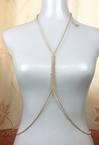 6936470300149 - WOMEN SEXY BODY CHAIN ALLOY LONG NECKLACE GOLD COLOR WAIST CHAIN FOR GIRLS FASHION JEWLERY