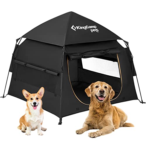 6936876809741 - KINGCAMP POP UP DOG PET FOLDING PLAYPEN TENT 600D DURABLE OXFORD FOLDABLE DOG CAMPING TENT WITH CARRYING BAG & UV SHADE CANOPY PUPPY DOG TENT - INDOOR OR OUTDOOR PEN FOR SMALL, MEDIUM AND LARGE PETS