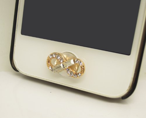 0693698361852 - HOT VALENTINE'S DAY GIFT FOR HER 1PC BLING CRYSTAL INFINITY RHINSTON JEWEL IPHONE HOME BUTTON STICKER FOR IPHONE 4,4S,4G,5,5C, IPAD 2,3,4, IPAD MINI CELL PHONE CHARM