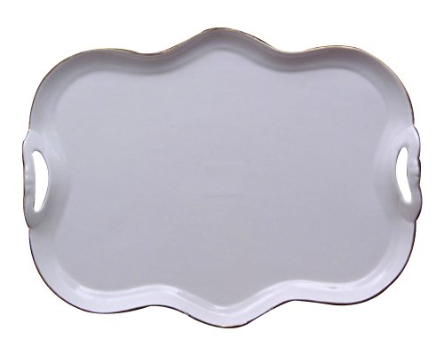 0693759002496 - GRACIE CHINA GOLD TRIMMED PORCELAIN 15-INCH TEA SET TRAY