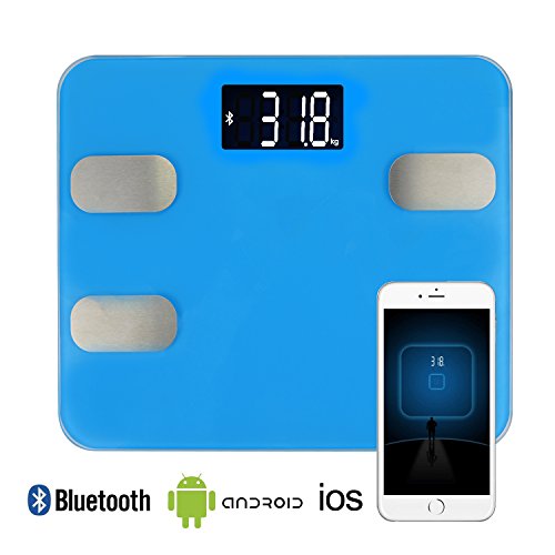 6937882760804 - BEYOUNG ELECTRONIC BLUETOOTH BODY FAT SCALE WEIGHT MULTI-FUNCTION 8-IN-1 SCALE WITH LARGE BACKLIGHT LCD SMART BODY ANALYZER 300*260*20MM (BLUE)