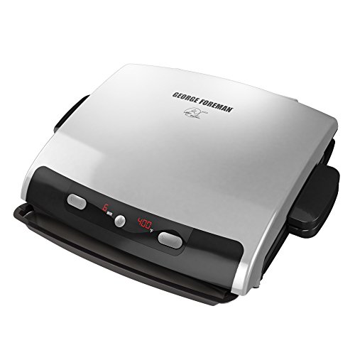 6938021970184 - GEORGE FOREMAN GRP99 NEXT GENERATION GRILL WITH NONSTICK REMOVABLE PLATES, SILVER/BLACK