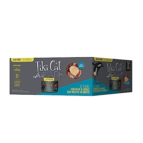 0693804110473 - TIKI CAT AFTER DARK WET CAT FOOD FOR ADULT CATS, CHICKEN & QUAIL EGG MULTI PACK, 5.5 OZ. CANS (PACK OF 12)