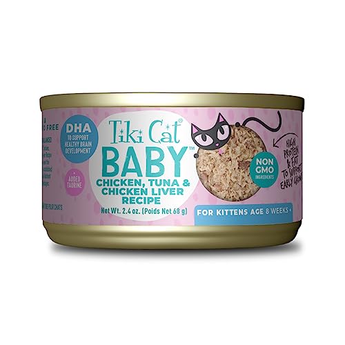 0693804110749 - TIKI CAT BABY WET FOOD FOR KITTENS, CHICKEN, TUNA, & CHICKEN LIVER, 2.4 OZ. CANS (PACK OF 12)