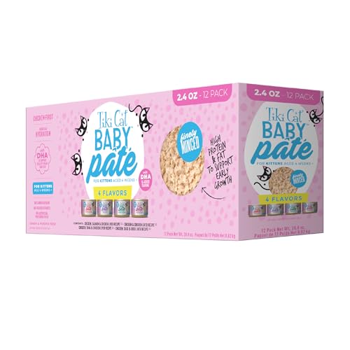 0693804110800 - TIKI CAT BABY PATE WET CAT FOOD FOR KITTENS VARIETY PACK, 2.4 OZ. CANS (12 COUNT)