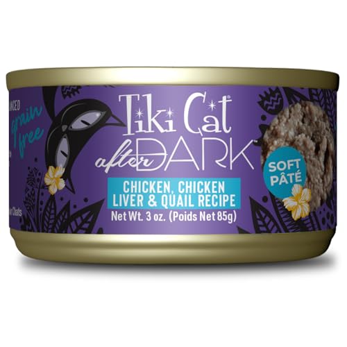 0693804114990 - TIKI CAT AFTER DARK PATE WET CAT FOOD, CHICKEN & QUAIL, 3 OZ. CANS (12 COUNT)