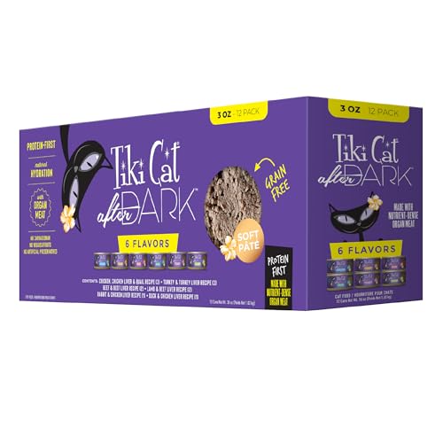 0693804115027 - TIKI CAT AFTER DARK PATE WET CAT FOOD, VARIETY PACK, 3 OZ. CANS (PACK OF 12)