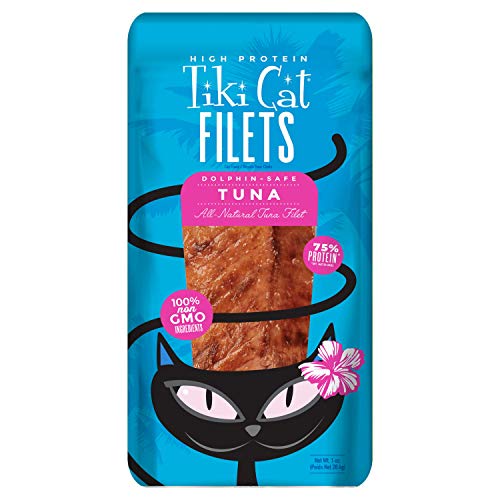 0693804480668 - TIKI CAT FILET TREAT OR DRY WET FOOD TOPPER, GRAIN FREE AND HIGH PROTEIN ALL NATURAL TUNA 1 OZ.