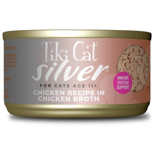 0693804480828 - TIKI CAT SILVER WET CAT FOOD FOR SENIORS, CHICKEN, 2.4 OZ. CANS (6 COUNT)