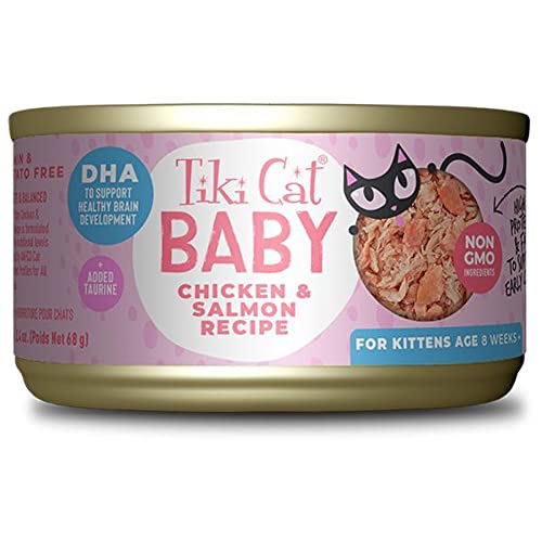 0693804480934 - TIKI CAT BABY WET CAT FOOD FOR KITTENS, CHICKEN & SALMON, 2.4 OZ. CANS (12 COUNT)