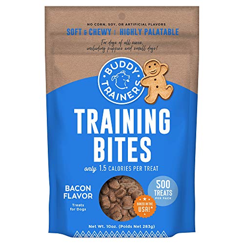 0693804729217 - BUDDY BISCUITS TRAINING BITES FOR DOGS, LOW CALORIE DOG TREATS BAKED IN THE USA, BACON 10 OZ.