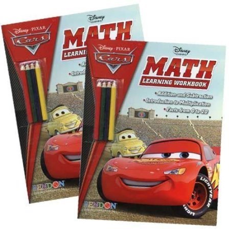 0693829058545 - CARS SUMMER MATH LEARNING WORKBOOK WITH COLORED PENCILS SET OF 6