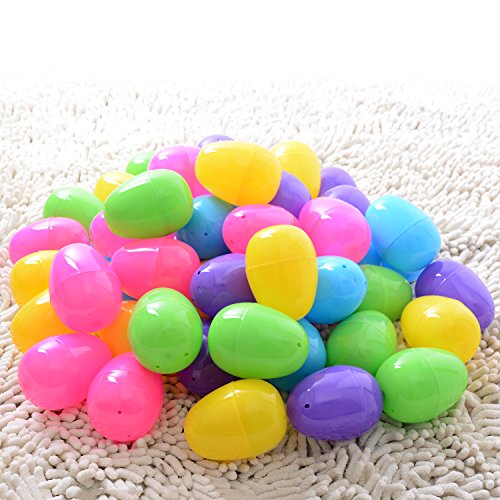 6938482903431 - EASTER DAY EGGS DECORATIONS PLASTIC EMPTY FOR CANDY GIFT 12 PCS ASSORTED COLORS