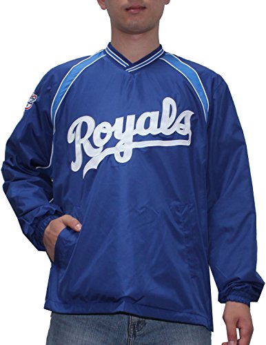 0693973993648 - KANSAS CITY ROYALS MLB MENS ATHLETIC WIND BREAKER JACKET WITH LINING XL BLUE