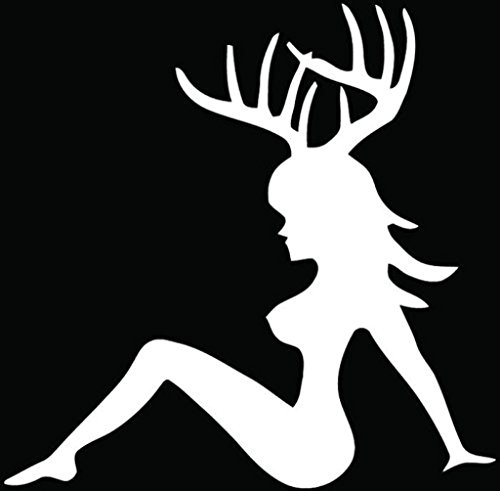 0694157131603 - HUNTING SEXY GIRL DEER BUCK DECAL | CAR TRUCK WALL COMPUTER LAPTOP PHONE | 5.5 IN DECAL | KCD254