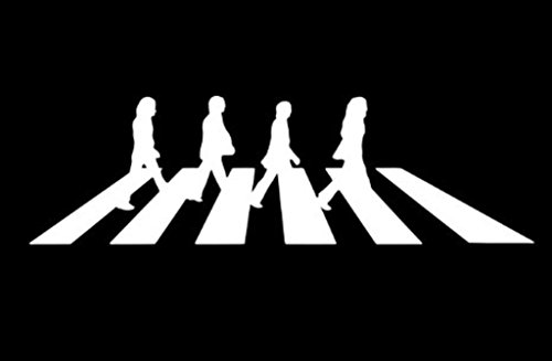 0694157132693 - THE BEATLES-ABBEY ROAD VINYL DECAL STICKER|CARS TRUCKS WALLS LAPTOP|WHITE|6 IN|KCD363
