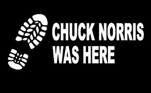 0694157133928 - CHUCK NORRIS WAS HERE DECALS VINYL STICKERS(TWO PACK!!!!|CARS TRUCKS WALLS LAPTOP|WHITE|2-5.5 IN DECALS|KCD486
