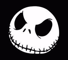 0694157133966 - JACK FACE NIGHTMARE BEFORE CHRISTMAS DECAL VINYL STICKER|CARS TRUCKS WALLS LAPTOP|WHITE|5 IN|KCD490