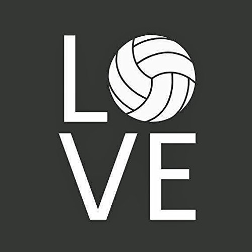 0694157134420 - VOLLEYBALL LOVE VINYL DECAL STICKER|CARS TRUCKS VANS WALLS LAPTOPS|WHITE|5.5 IN|KCD536