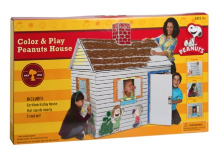 0694202313572 - CHARLIE BROWN PEANUTS ECO FRIENDLY GIANT CARDBOARD COLOR AND PLAY HOUSE