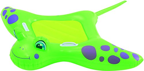 6942138905922 - LARGE INFLATABLE MANTA RAY RIDE ON POOL TOY - BLUE