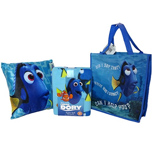 0694263487274 - DISNEY PIXAR FINDING DORY THROW AND PILLOW SET WITH TOTE GREAT FOR SLEEPOVERS, DAY CARE/PRE-SCHOOL NAPS, TRAVEL, AND MORE (WHALE)