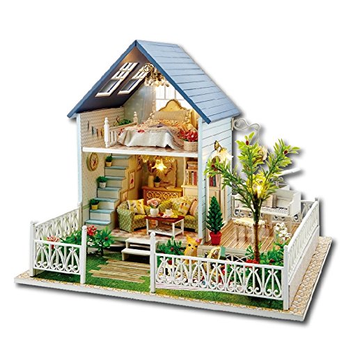 6943002641090 - TOP GIFT CHOICE! DIY WOOD DOLL HOUSE LARGE VILLA TOY FURNITURE HANDMADE 3D MINIATURE DOLLHOUSE TOYS--THE NORDIC HOLIDAY