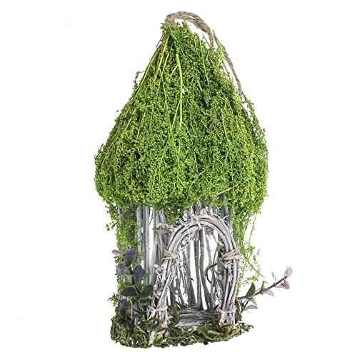 6943151051344 - WHIMSICAL NATURAL TWIG BIRDHOUSE HUT WITH MOSSY ACCENTS FOR CRAFTING, CREATING AND DECORATING