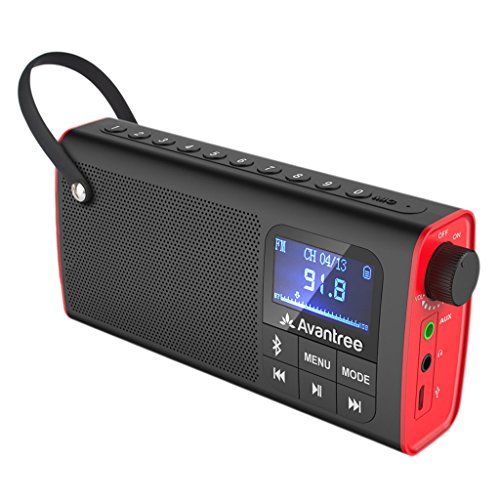 6945624902023 - AVANTREE 3-IN-1 PORTABLE FM RADIO WITH BLUETOOTH SPEAKER AND SD CARD PLAYER, AUTO SCAN & SAVE, LED DISPLAY, RECHARGEABLE BATTERY - SP850