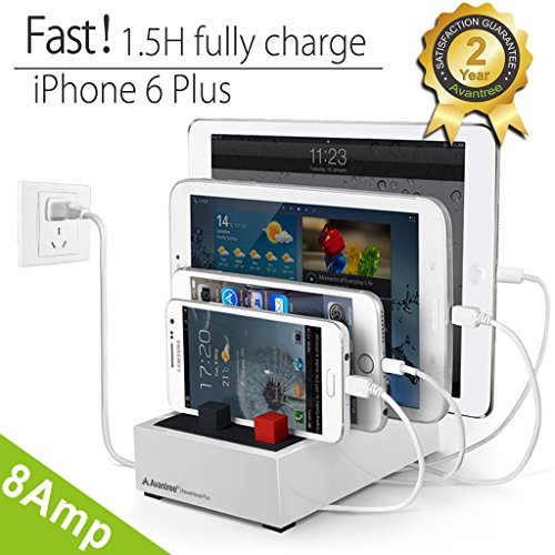 6945624912367 - FAST MULTIPLE DEVICES CHARGING STATION | 4 PORT 40W 8A SMART CHARGER | UNIVERSAL