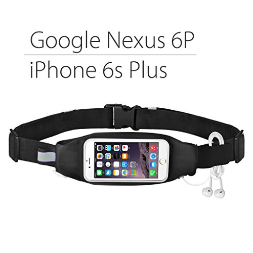 6945624922175 - IPHONE 6 PLUS RUNNING BELT WITH TOUCH SCREEN: AVANTREE WALLAROO LIGHTWEIGHT RUNNING BELT WAIST PACK FOR SPORTS, HIKING AND WORKOUTS WITH ACCESS HOLE FOR HEADPHONES + CORD HOLDER + REFLECTIVE BAND