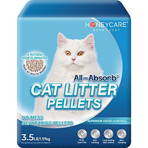 6947746411339 - HONEYCARE ALL-ABSORB CAT LITTER PALLETS, ZEOLITE, LONG-LASTING ODOR CONTROL NON-CLIMPING LITTER, 3.5 LBS PACK