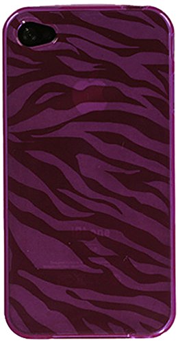 6950061698019 - MYBAT CANDY SKIN COVER FOR IPHONE 4S/4 - RETAIL PACKAGING - PURPLE ZEBRA