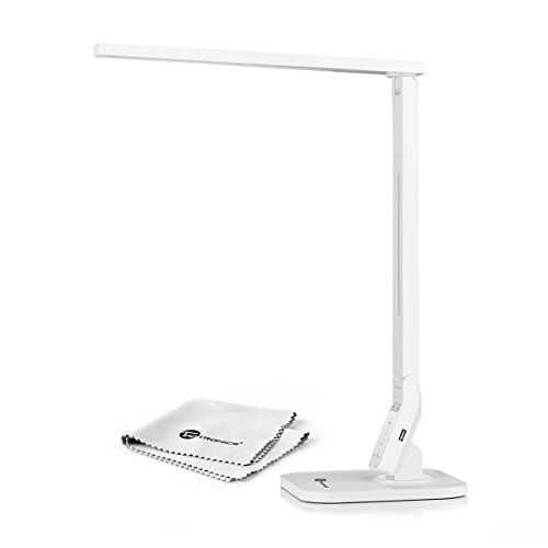 6950639014449 - TAOTRONICS DIMMABLE LED DESK LAMP (PIANO WHITE, 4 LIGHTING MODES: READING/STUDYING/RELAXATION/BEDTIME, 5-LEVEL DIMMER, TOUCH-SENSITIVE CONTROL PANEL, 1-HOUR AUTO TIMER, 5V/1A USB CHARGING PORT)