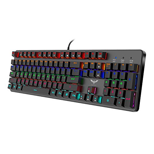 6950676224191 - HAVIT HV-KB366L LED BACKLIT WIRED MECHANICAL GAMING KEYBOARD WITH BLUE SWITCHES (BLACK) (NOT RGB)