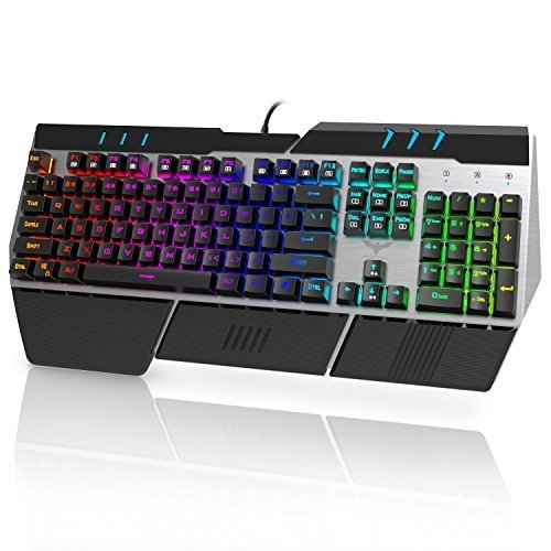 6950676254907 - HAVIT HV-KB378L RGB BACKLIT WIRED MECHANICAL GAMING KEYBOARD WITH BLUE SWITCHES (BLACK+SILVER)
