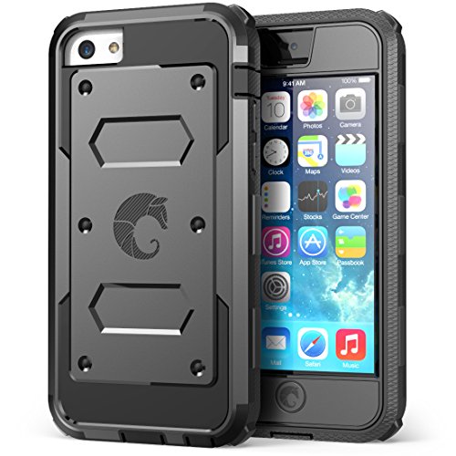 6951678578763 - IPHONE 5C CASE, I-BLASON ARMORBOX FOR APPLE IPHONE 5C DUAL LAYER HYBRID FULL-BODY PROTECTIVE CASE WITH FRONT COVER AND BUILT-IN SCREEN PROTECTOR AND IMPACT RESISTANT BUMPERS FOR IPHONE 5C (BLACK)