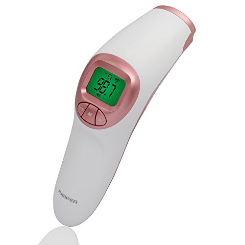 6951740558938 - JUMPER DIGITAL FOREHEAD THERMOMETER FDA APPROVED - INFRARED NON-CONTACT FEVER MEASUREMENT TEMPORAL INSTANT READ SURFACE TEMPERATURES FOR BABY, TODDLERS, ADULTS AND ROOM TEMPERATURE (ROSE GOLD)