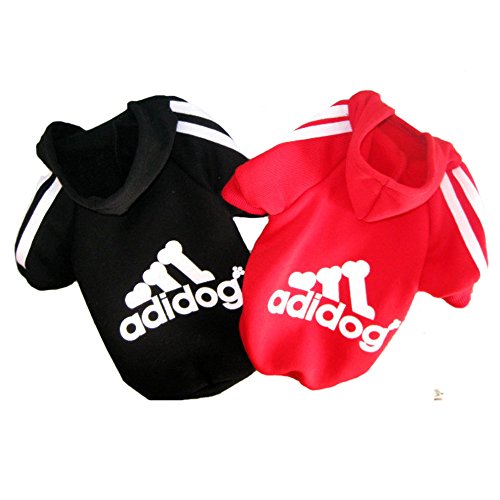 6952887103395 - 6PCS PET DOG CAT SWEATER PUPPY T SHIRT WARM HOODED COAT CLOTHES APPAREL 6 COLORS PINK RED BLUE BLACK GREY BLACK (SMALL)