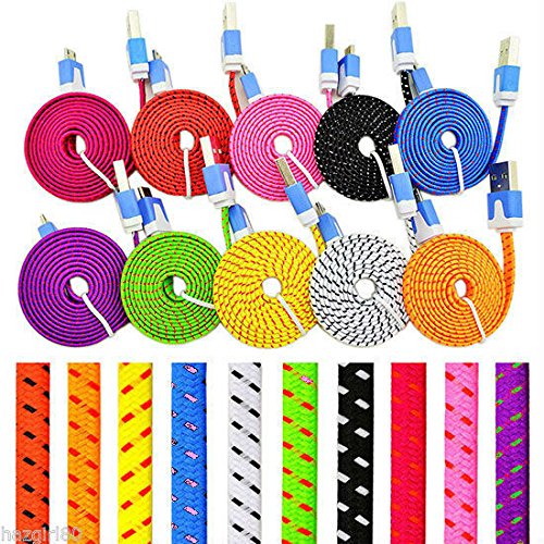 6952981126153 - BAOER 1M 2M 3M BRAIDED MICRO USB DATA CABLE FOR GALAXY S4 S3 S2 NOTE II FASHION ,COLOR:WHITE;LENGTH:9FT/3M