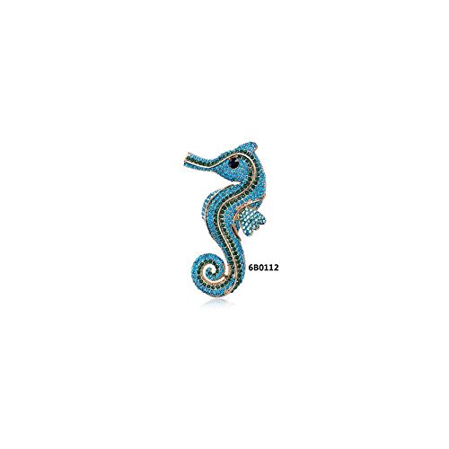 6953055083143 - MULTI COLOR SEA SEAHORSE HIPPOCAMPUS CRYSTAL ANIMAL HORSE BROOCH PIN PARTY GIFT 10