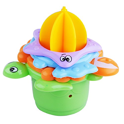 6953055320675 - GLOWSOL STACKING BATH CUPS OCEAN ANIMAL STACKING CUPS SPLASH BATH TUB TOYS FOR BABY SET OF 4