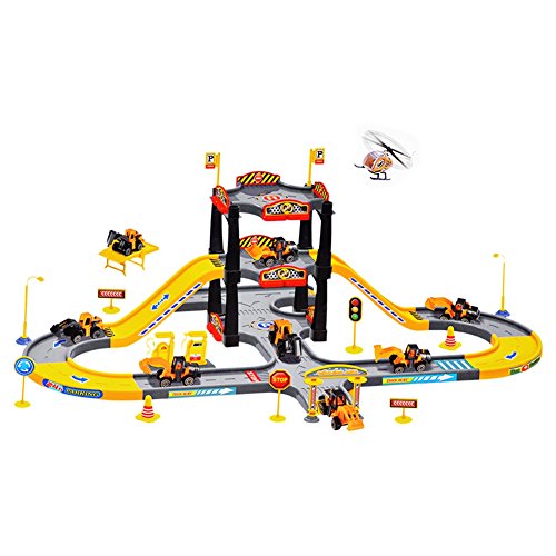 6953055333309 - GLOWSOL CITY CONSTRUCTION PARKING GARAGE PLAYSET WITH 3 VEHICLES AND 1 PLANE EDUCATION TOY FOR CHILDREN 3+ GREAT GIFT SET