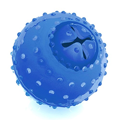 6953055751431 - ASYPETS SMARTER INTERACTIVE IQ TREAT RUBBER BALL DOG FREEZE CHEW SOFT BALL TOY FOR PUPPY CAT PET BLUE