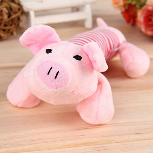 6953055751455 - ASYPETS PET DOG MOLARS PUPPY CHEW SQUEAKER SQUEAKY PLUSH SOUNDING TOY PINK PIG