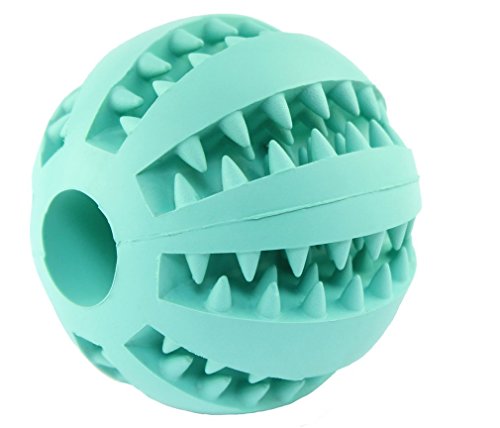 6953055751646 - ASYPETS DOG CHEW TRAINING TOY BALLS TOOTH CLEANING BALL, DENTAL TREAT BITE RESISTANT DOG TOY BALLS FOR PET TRAINING/PLAYING/CHEWING, NONTOXIC SOFT RUBBER, SIZE 2.75 INCHES (BLUE)